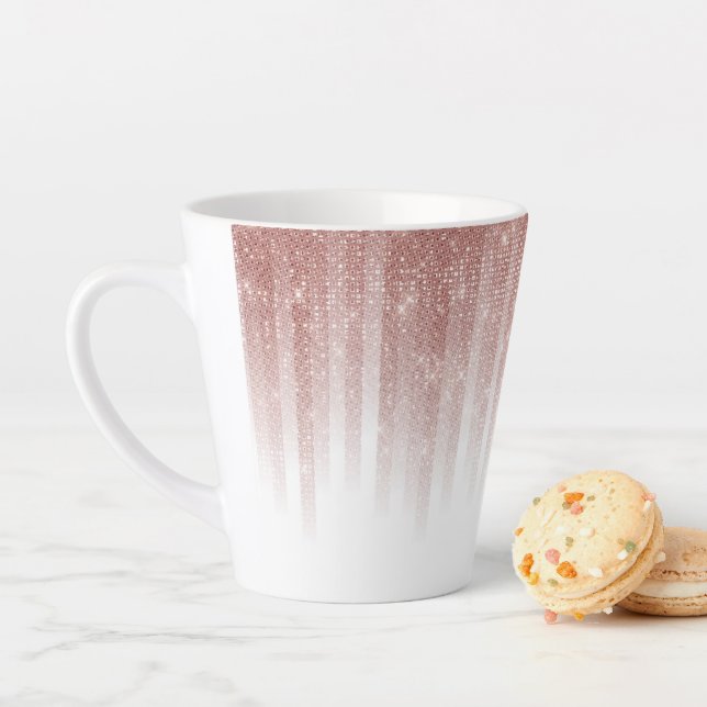 Tasse Latte Fille Glamour Rose Parties scintillant or Gradient (En situation)