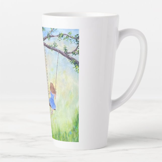 Tasse Latte Fille sur une balançoire (Droite)