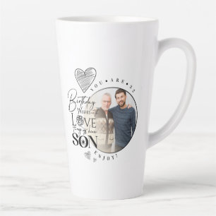Tasse Latte Fils moderne , petit-fils Anniversaire Typographie