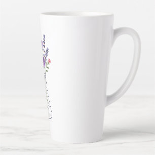 Tasse Latte Fiole de chimie botanique avec lavande et rose A
