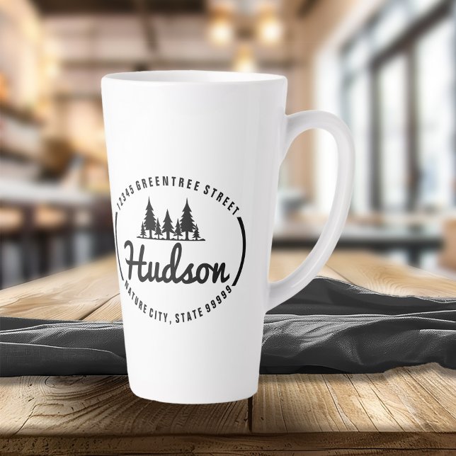 Tasse Latte Fir Trees Oval Design ID304 (Créateur téléchargé)