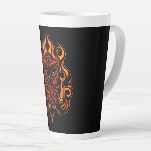 Tasse Latte Fire owl (Angle droit)