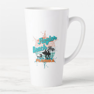 Tasse Latte Flagler Beach Floride Vintage Retro Sunset