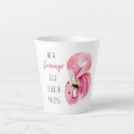 Tasse Latte Flamant rose Aquarelle Exotique Rose Moderne Avec<br><div class="desc">Flamant rose Aquarelle Exotique Rose Moderne Avec Citation</div>