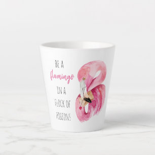 Tasse Latte Flamant rose Aquarelle Exotique Rose Moderne Avec 