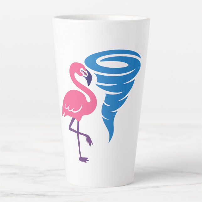 Tasse Latte Flamant rose Tornado Bold Art Graphique moderne (Devant)
