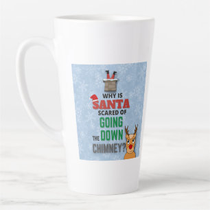 Tasse Latte Flammes de neige de la cheminée du Père Noël drôle