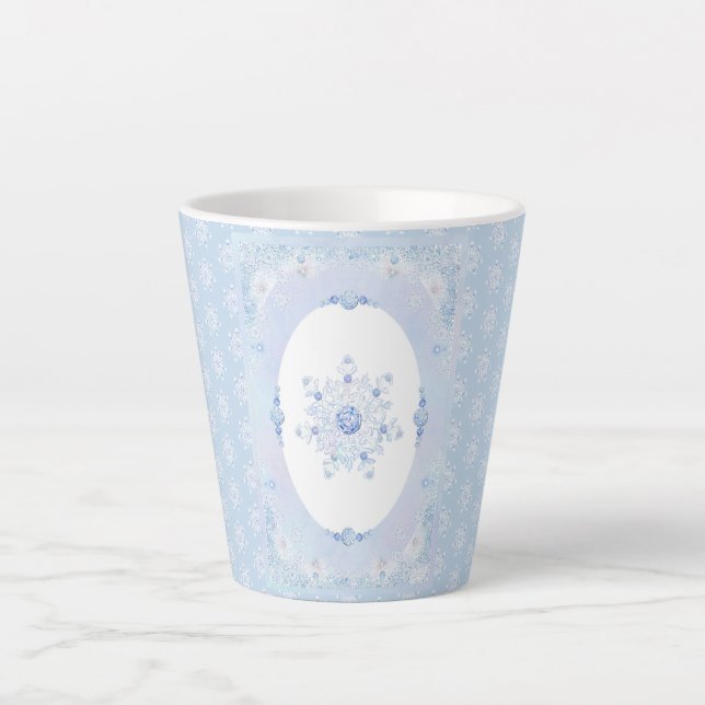 Tasse Latte Flèche de neige bleu glace (Devant)