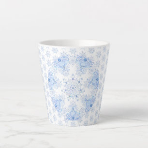 Tasse Latte Flèche de neige bleu glace