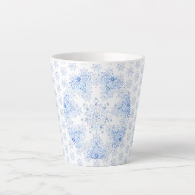 Tasse Latte Flèche de neige bleu glace (Devant)