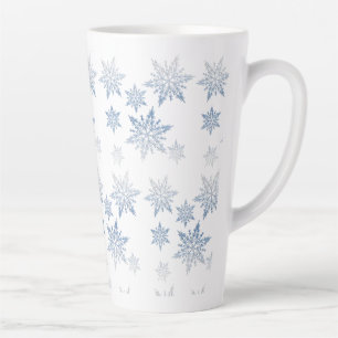 Tasse Latte Flèches de neige bleues en hiver