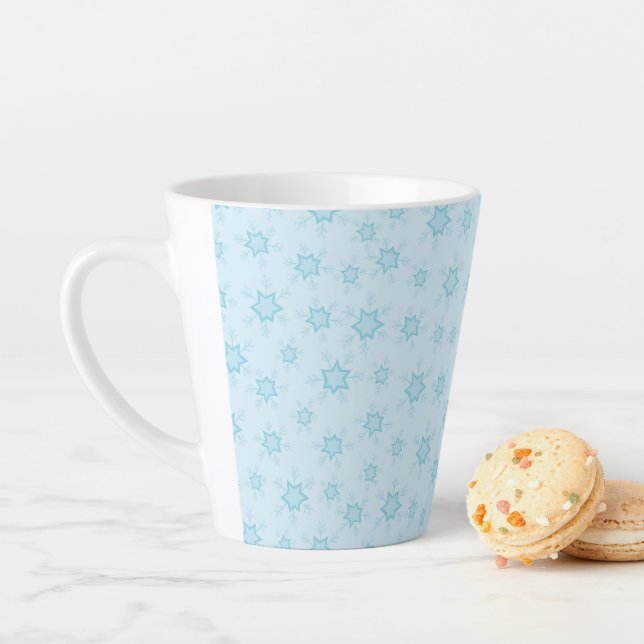 Tasse Latte Fléchettes de neige, Bleu glacé, Fléchettes de nei (En situation)