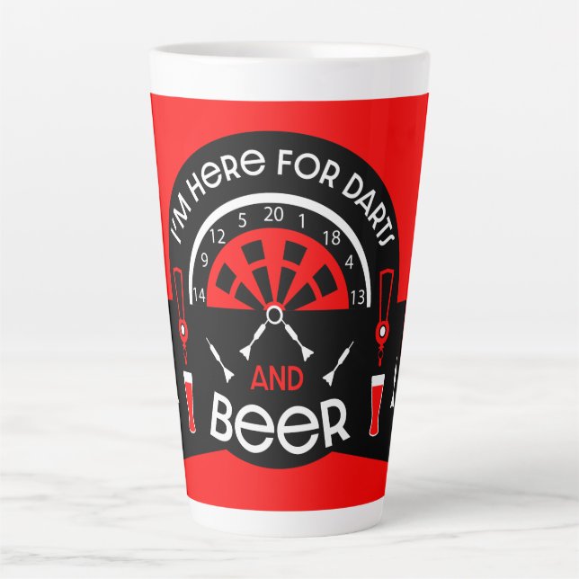 Tasse Latte Fléchettes de pub classiques (Devant)