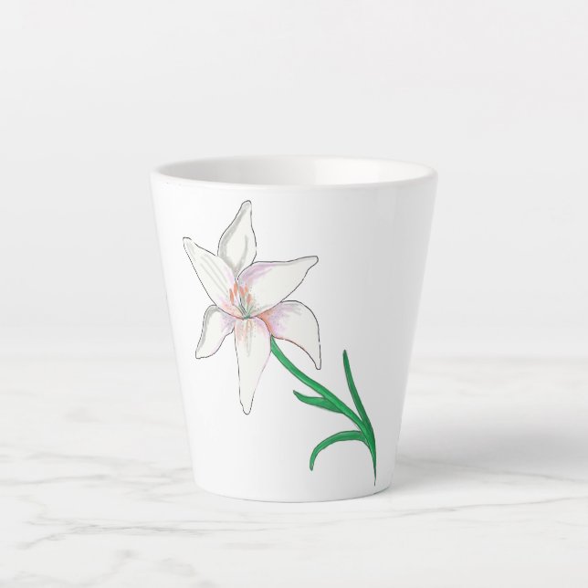Tasse Latte Fleur blanche (Devant)
