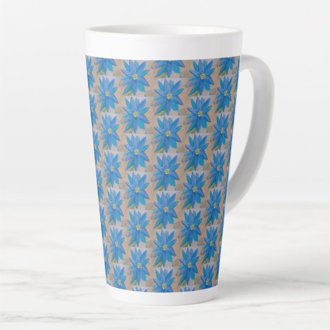 Tasse Latte Fleur bleue (Angle droit)