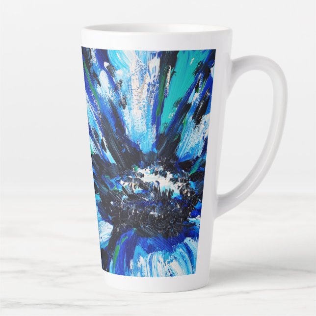 Tasse Latte Fleur bleue (Droite)