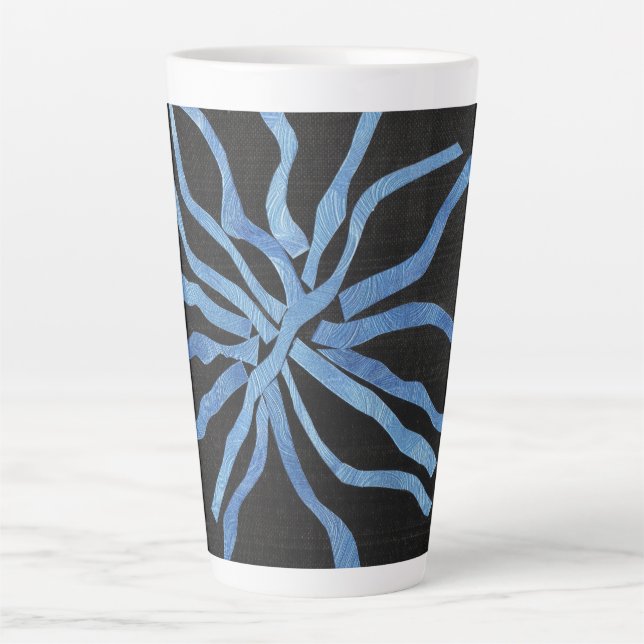 Tasse Latte Fleur Bleue (Devant)
