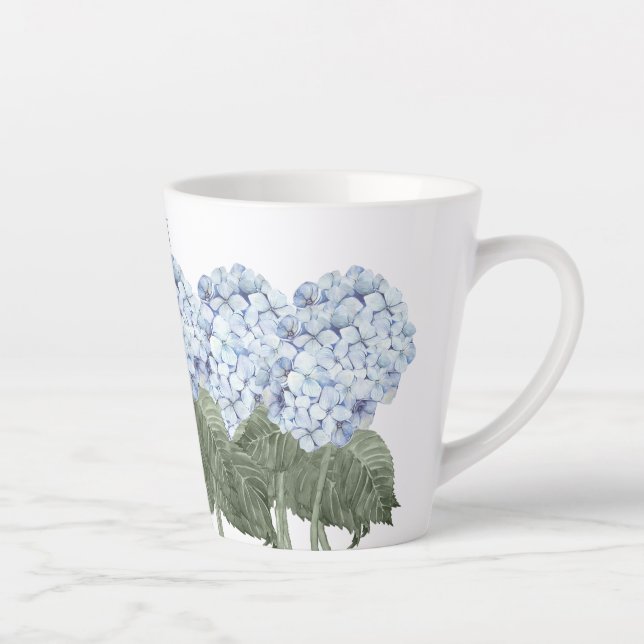Tasse Latte Fleur bleue d'Hydrangea (Droite)