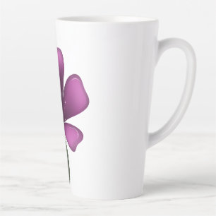 Tasse Latte Fleur botanique sombre lunée vernie pourpre électr
