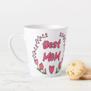 Tasse Latte Fleur d'amour de la mère - Meilleure maman jamais