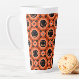 Tasse Latte Fleur d'automne orange