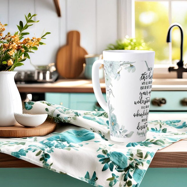 Tasse Latte Fleur de confiance dans le Seigneur (Créateur téléchargé)