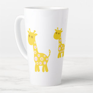 Tasse Latte Fleur de Girafe Jaune mignonne