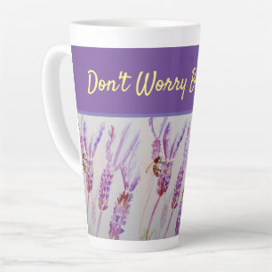 Tasse Latte Fleur de lavande ne vous inquiétez pas Bee Happy L