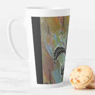 Tasse Latte Fleur de lis vert