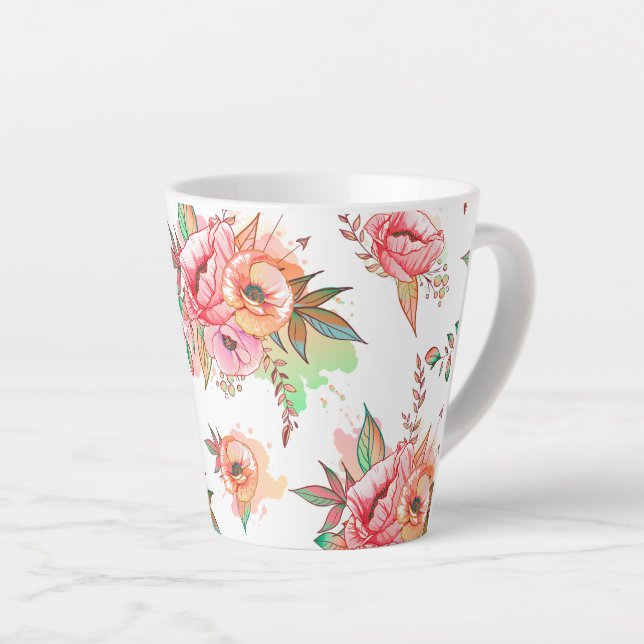 Tasse Latte fleur de printemps (Angle droit)