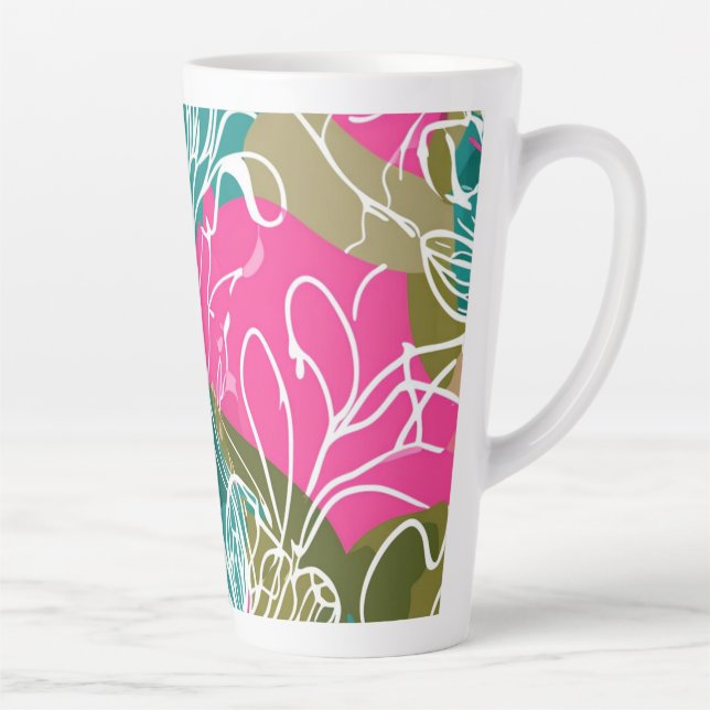 Tasse Latte Fleur de Protea Aquarelle Tropicale –  (Droite)