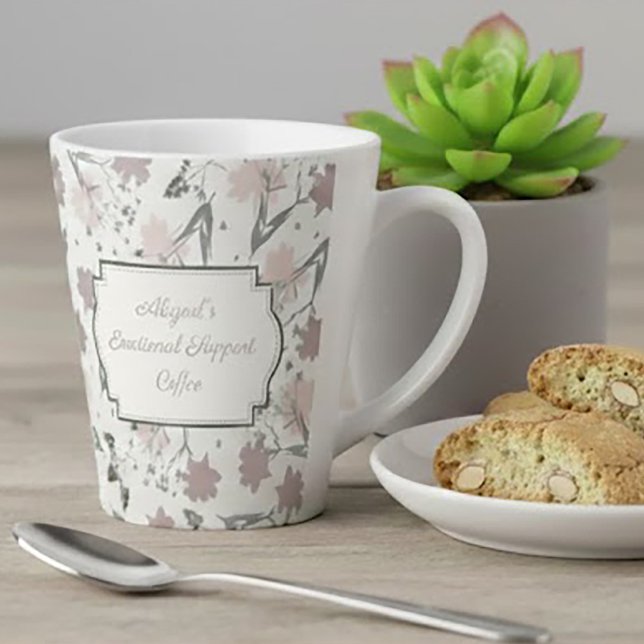 Tasse Latte Fleur de Sauge Rouge Floraison Rose Fleur Sauvage  (Créateur téléchargé)