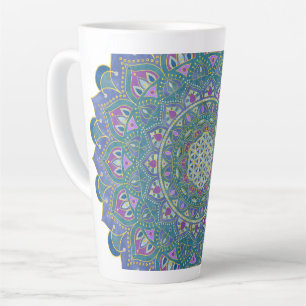 Tasse Latte Fleur De Vie - Mandala India Style 1