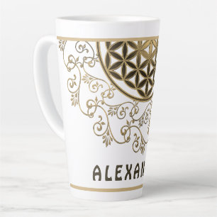 Tasse Latte Fleur De Vie - Ornements Vintages Mandala 2