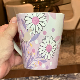 Tasse Latte Fleur d'oiseau botanique Nature
