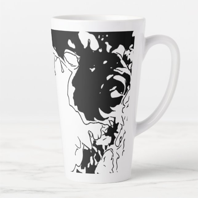 Tasse Latte Fleur Doodle (Droite)