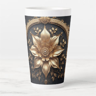 Tasse Latte Fleur d'Or Luxueuse