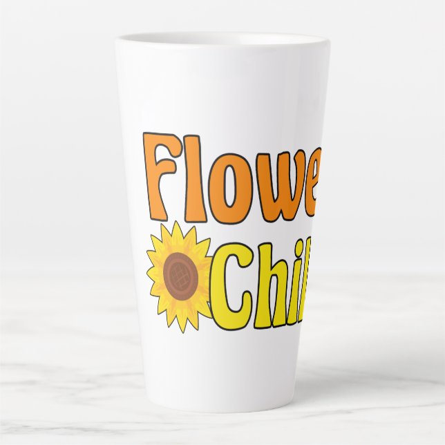 Tasse Latte Fleur Enfant mignonne Hippie tournesol les années  (Devant)