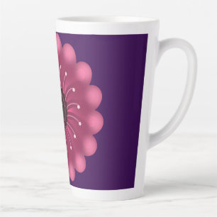 Tasse Latte Fleur Fantastique Rose Luminescente   Fleur Floral