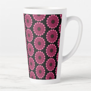 Tasse Latte Fleur Fantastique Rose Luminescente   Fleur Floral