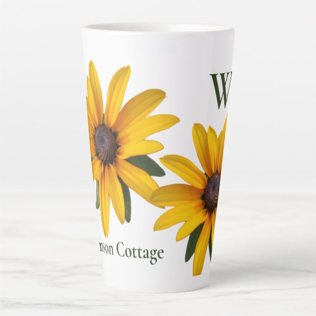 Tasse Latte Fleur Jaune Moderne Simple Noir Eyed Susan (Devant)