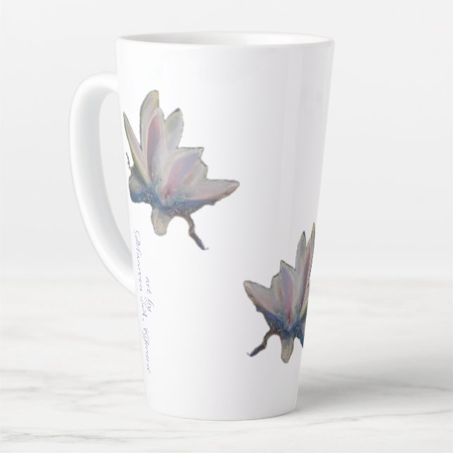 Tasse Latte Fleur Lily d'eau Maureen Girard (Angle gauche)