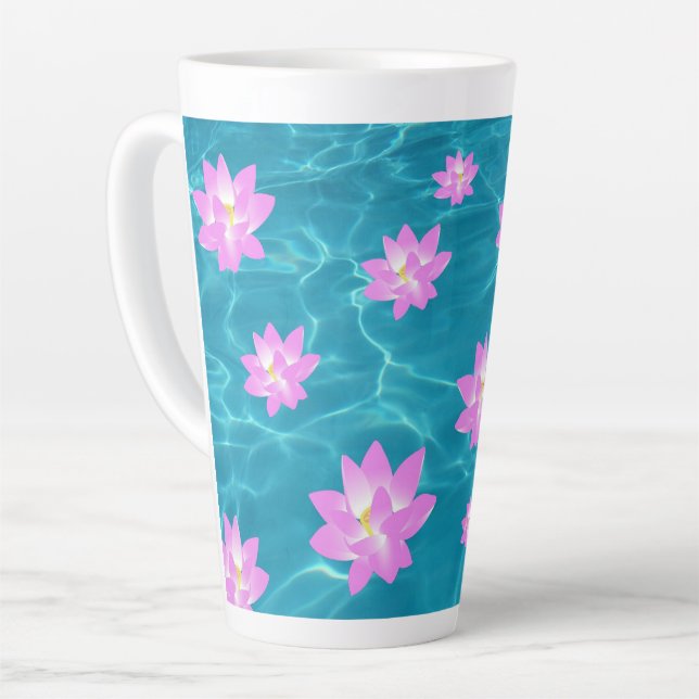 Tasse Latte Fleur Lotus (Angle gauche)