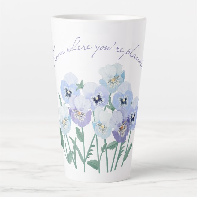 Tasse Latte Fleur où vous êtes planté (Devant)
