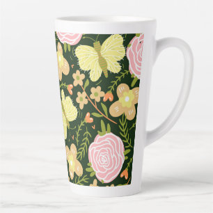 Tasse Latte Fleur papillon