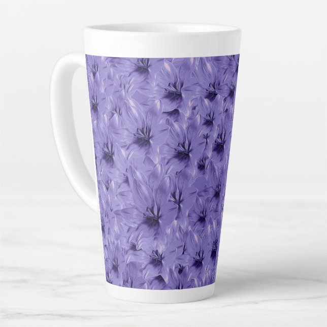 Tasse Latte Fleur pourpre (Angle gauche)