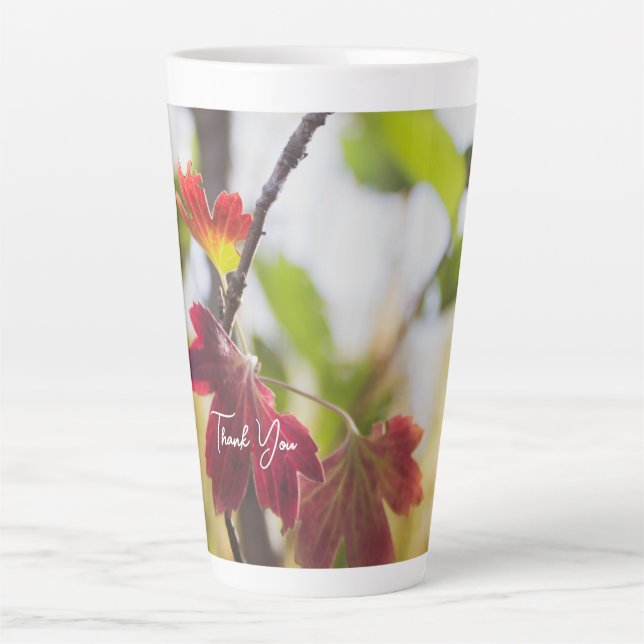 Tasse Latte Fleur Romantique Boho – Remerciements Fantastiques (Devant)