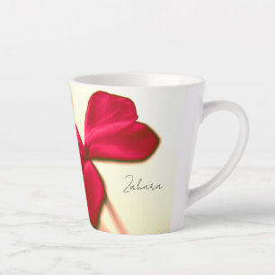 Tasse Latte Fleur rouge élégante Impression latte