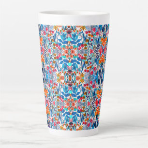 Tasse Latte Fleur sauvage aquarelle artistique