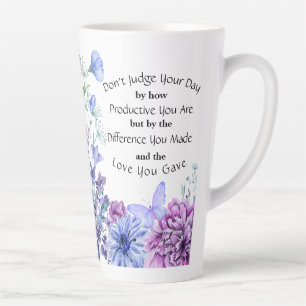 Tasse Latte Fleur sauvage bleu violet Inspiration